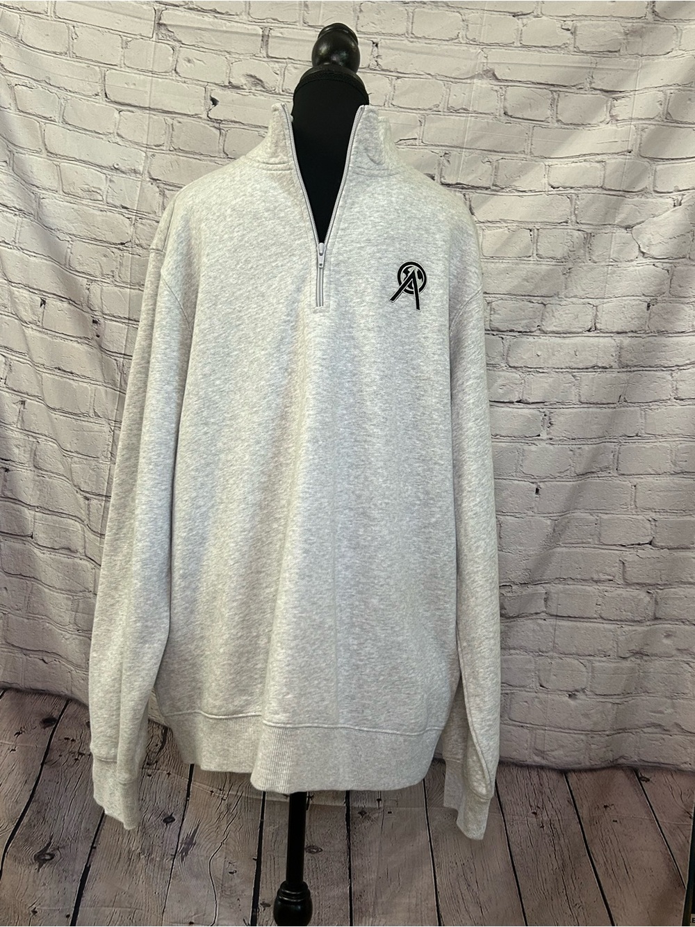Sport-Tek Men's Light Gray Zip-Up Pullover with Chest Logo